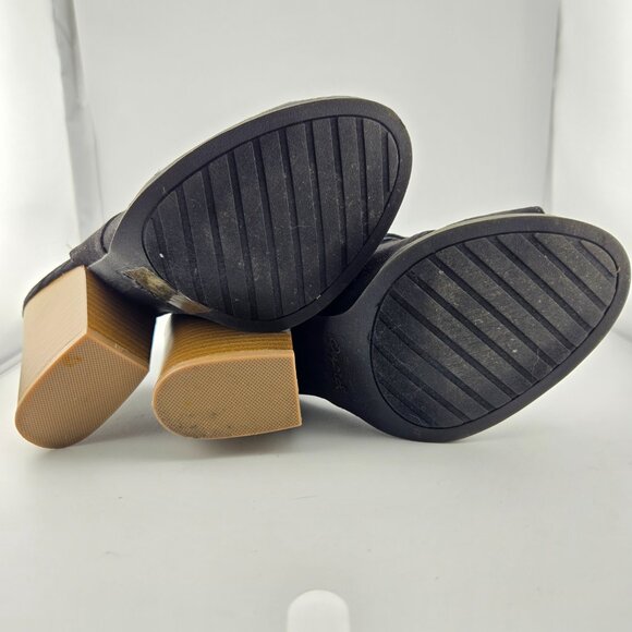 Qupid DC92 Black Suede Gladiator Heels | Women’s Size 6.5 Peep Toe Bootie Sandal - Picture 8 of 10